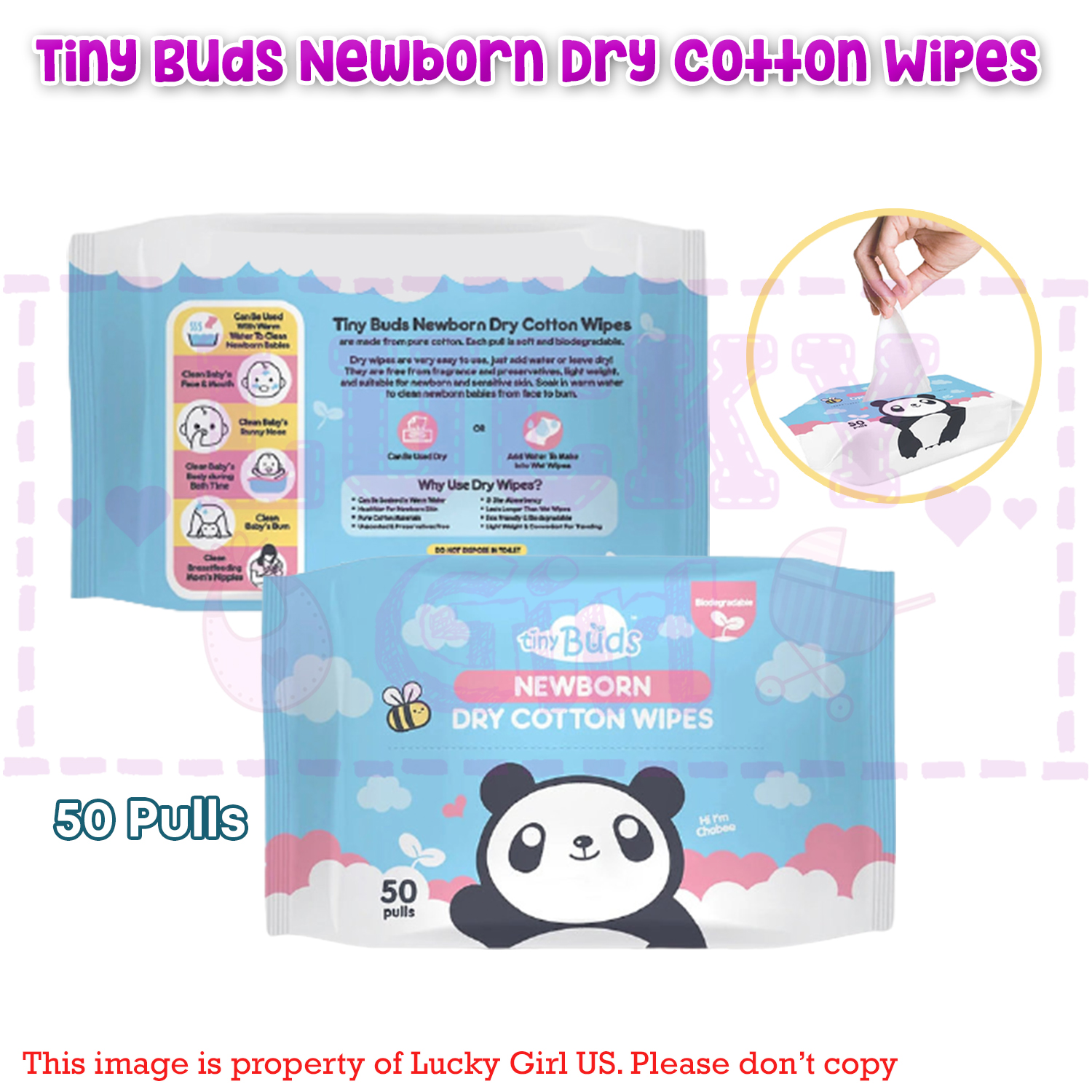 Tiny Buds Newborn Dry Cotton Wipes 50 pulls | Lazada PH