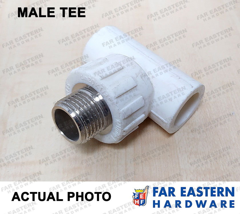 PPR Pipe White Fittings Threaded Male Female Elbow Adaptor Tee with
