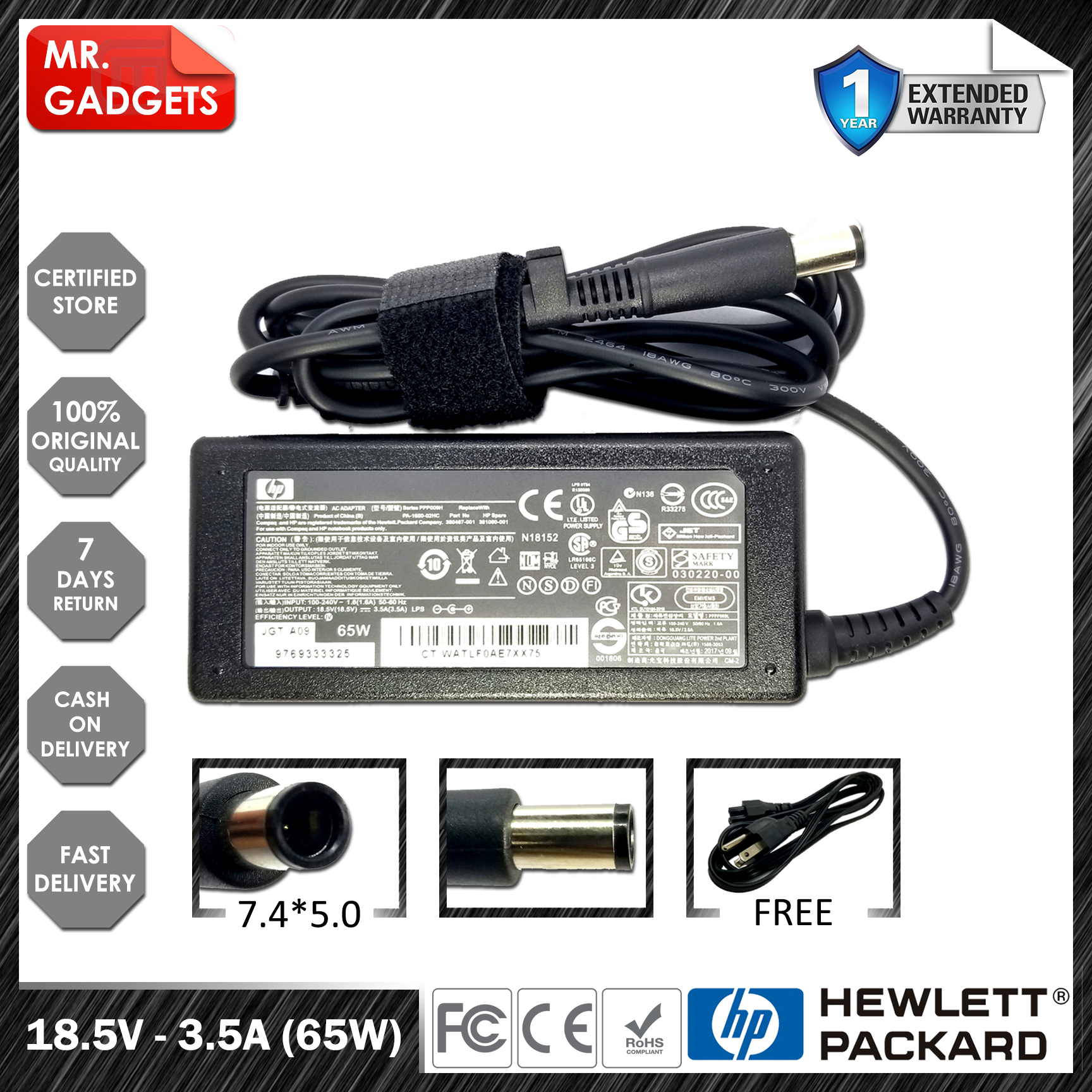 Laptop Charger Adapter for HP 2000 255 2000-2a10nr 2000-2a20nr 2000-2b09wm  2000-2b10nr 2000-2b16nr 2000-2b19wm 2000-2b20nr 2000-2b22dx 2000-2b30dx 2000-2b43dx  2000-2B44DX 2000-2b80dx   ( * ) 65W | Lazada PH