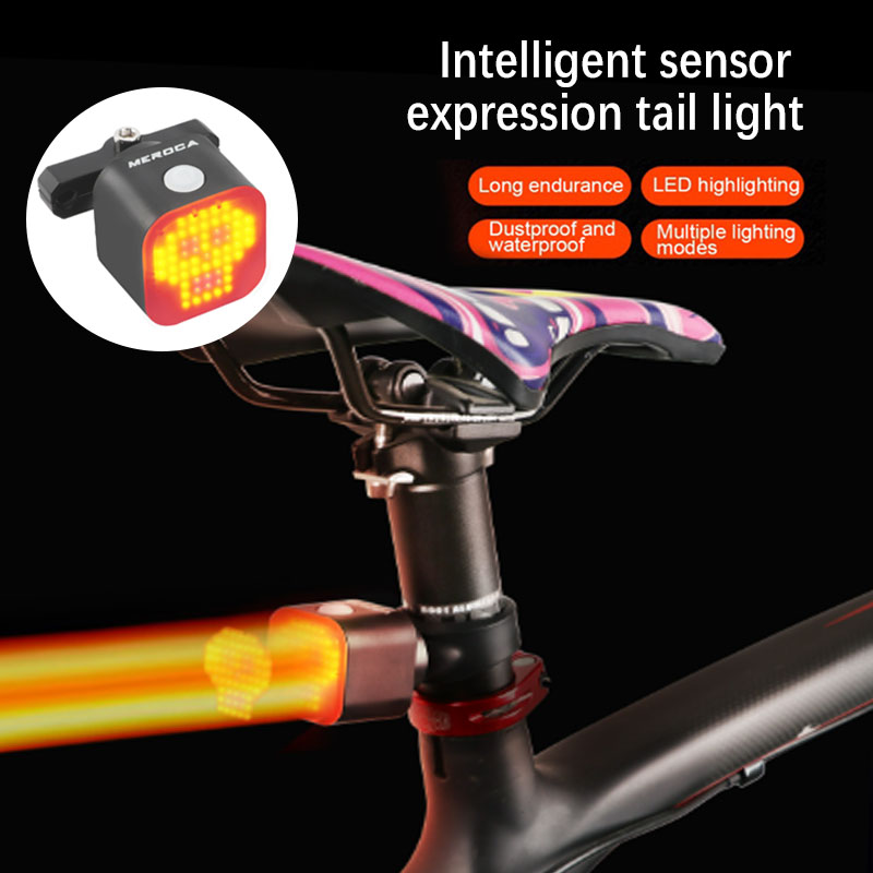 Bicycle Tail Light Mountain Road Bicycle Tail Light Expression Rear Tail Light Automatic Sensor