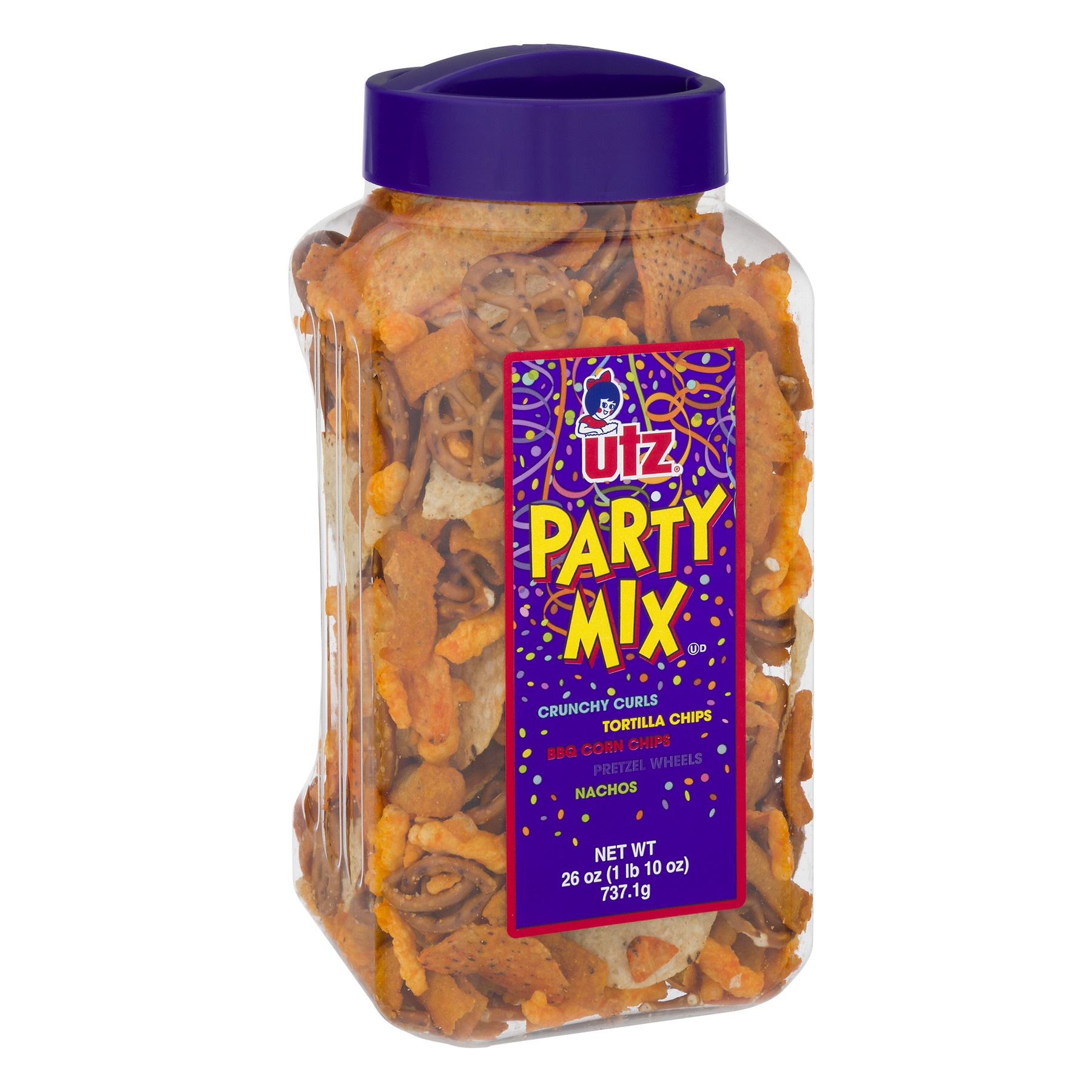 Utz Party Mix Includes Crunchy Curls, Tortilla Chips, BBQ Corn Chips