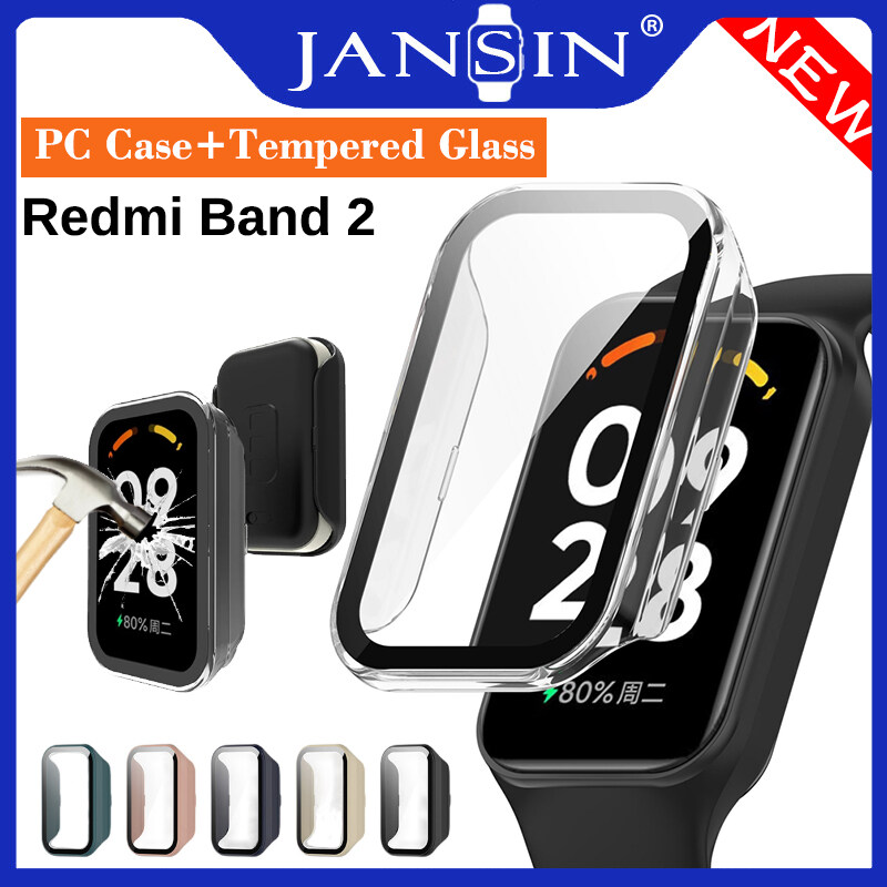 Case Fit for Redmi Watch 3 Active, Redmi Watch 3 Full Coverage PC  Protective Case Cover with Tempered Glass Screen Protector Bumper Fit for  Redmi