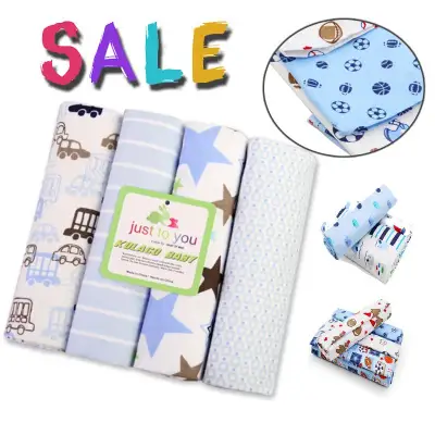 BABY BOY 1Pack 76*76CM Baby Blanket Swaddle Baby Bedsheet Newborn High Quality 4PCS/PACK 100% Cotton Supersoft Flannel (Multicolor)