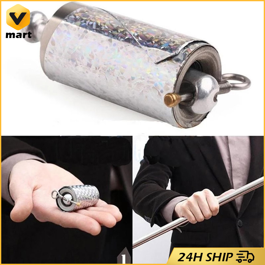 1.1M Silver Appearing Cane Metal Steel Professional Trick Prop