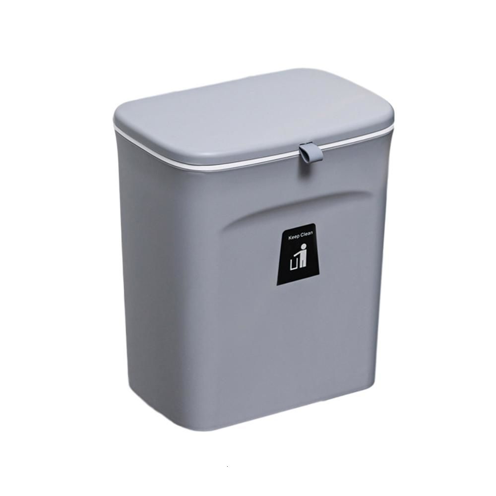 9Lติดผนังถังขยะพร้อมฝาปิดถังขยะตู้ครัวประตูแขวนถังขยะขยะถังขยะรถยนต์ hot sell