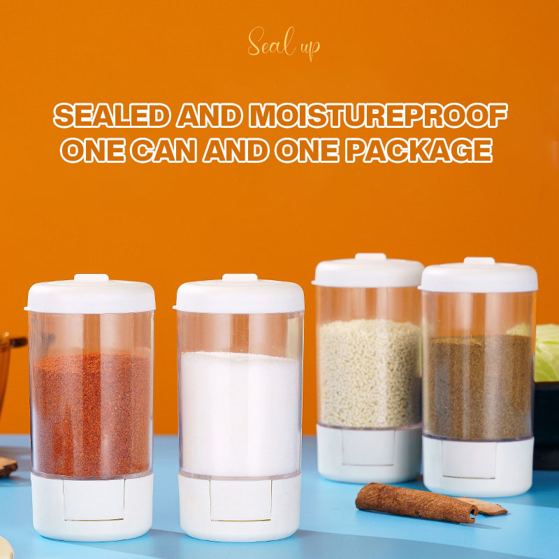 1pc Salt Control Bottle Push Button Quantitative Seasoning Jar Glass  Condiment Dispenser With 0.5g Adjustable Shaker Lid For Kitchen