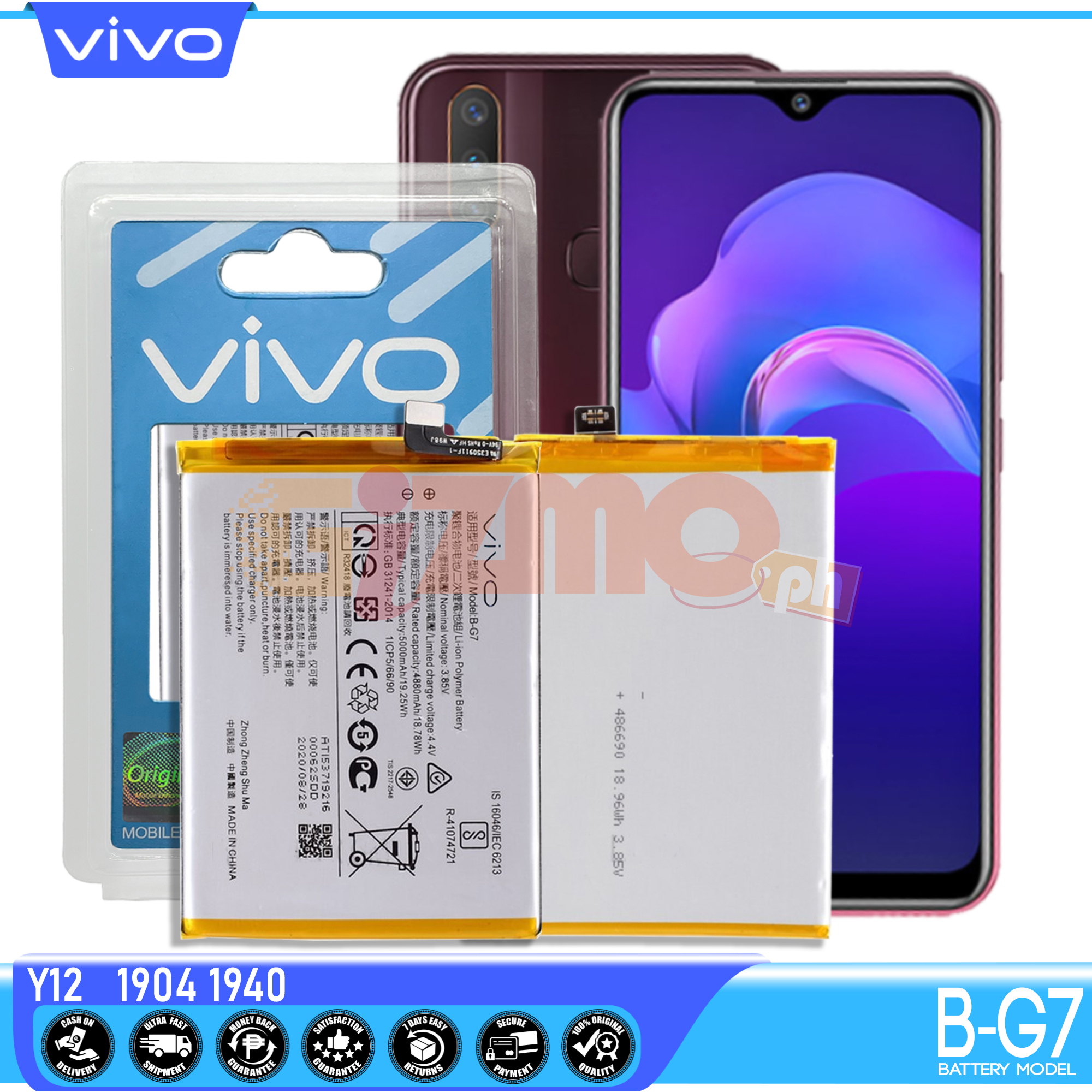 vivo 1906 battery capacity