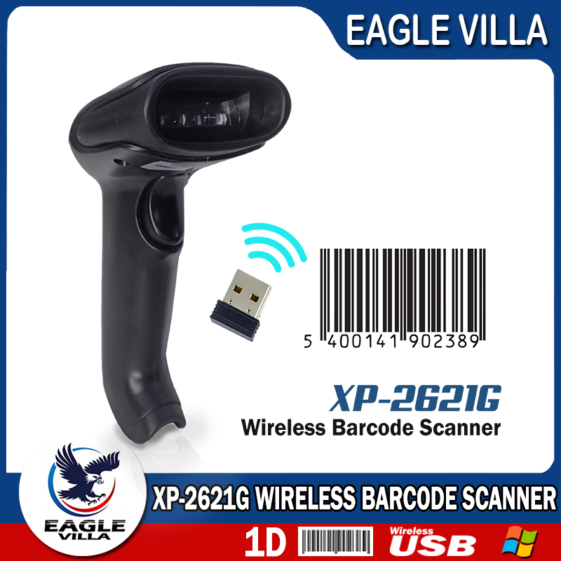 EAGLE VILLA XP-9100G Portable Wireless 1D Barcode Scanner Reader 2.4G ...