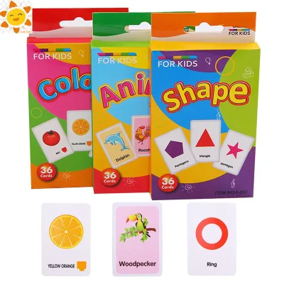Children English Education Flash Cards 36Pcs Cognitive Early Learning Memory Toy for boys girls kids