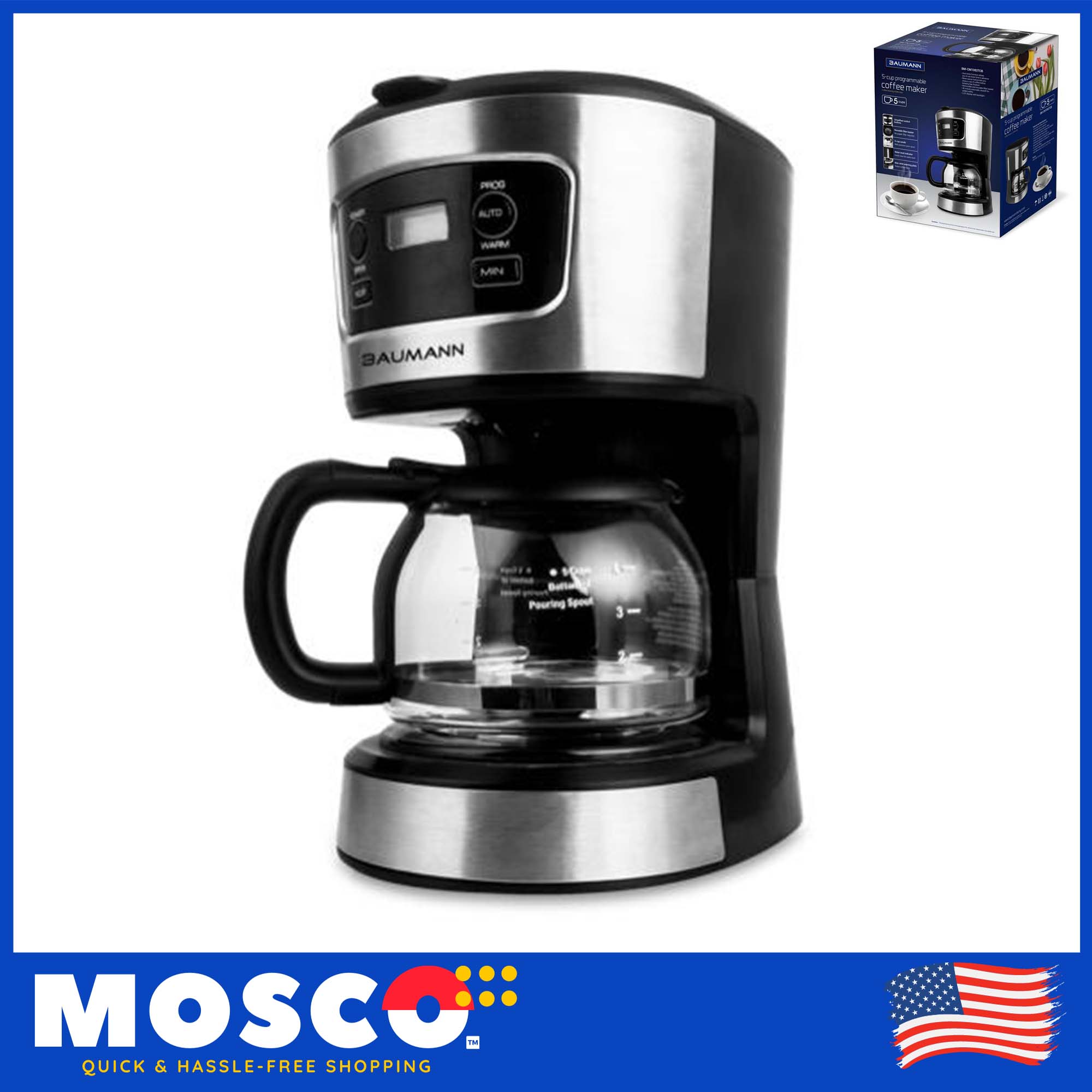 5-Cup Programmable Coffee Maker Digital 