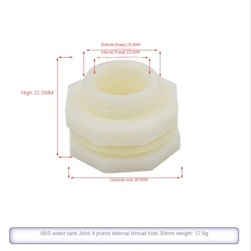 SBC HARDWARE Bulkhead Fitting Soild Seal Easy Install For Aquariums ABS