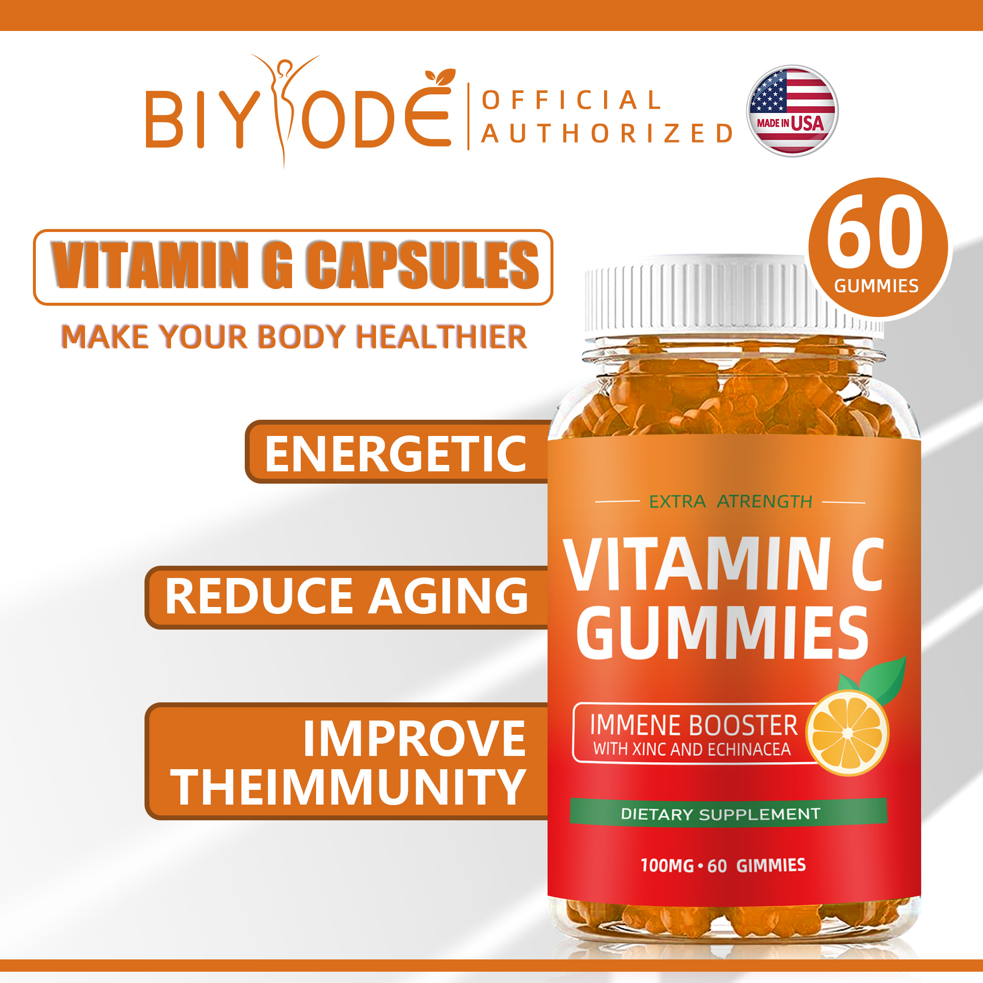 [24h] BIYODE Vitamin C Gummy Immunity Boost for Adults & Kids Ascorbic ...