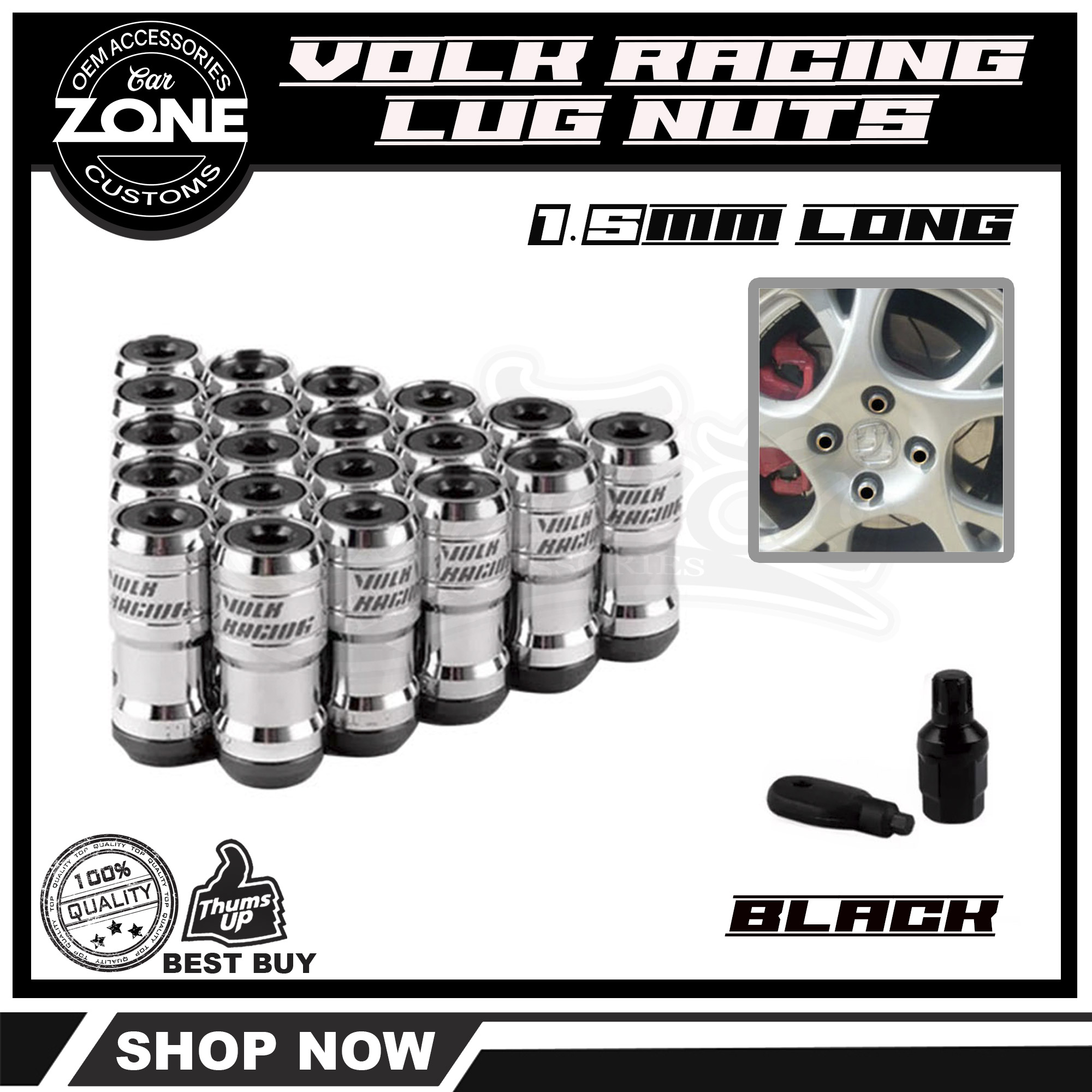 Volk Racing Concealed Heptagon Formula Steel Wheels Lock Lug Nuts M12X1 ...