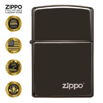 Zippo Windproof Lighter Classic Black Ice - Zippo Logo