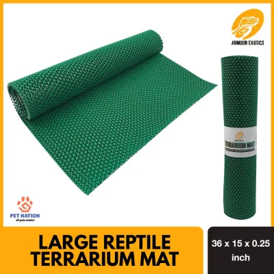 Armour Exotics Terrarium Mat Large (36inx15inx.25in) Reptile Carpet Anti-Slip Bedding Cage Mat