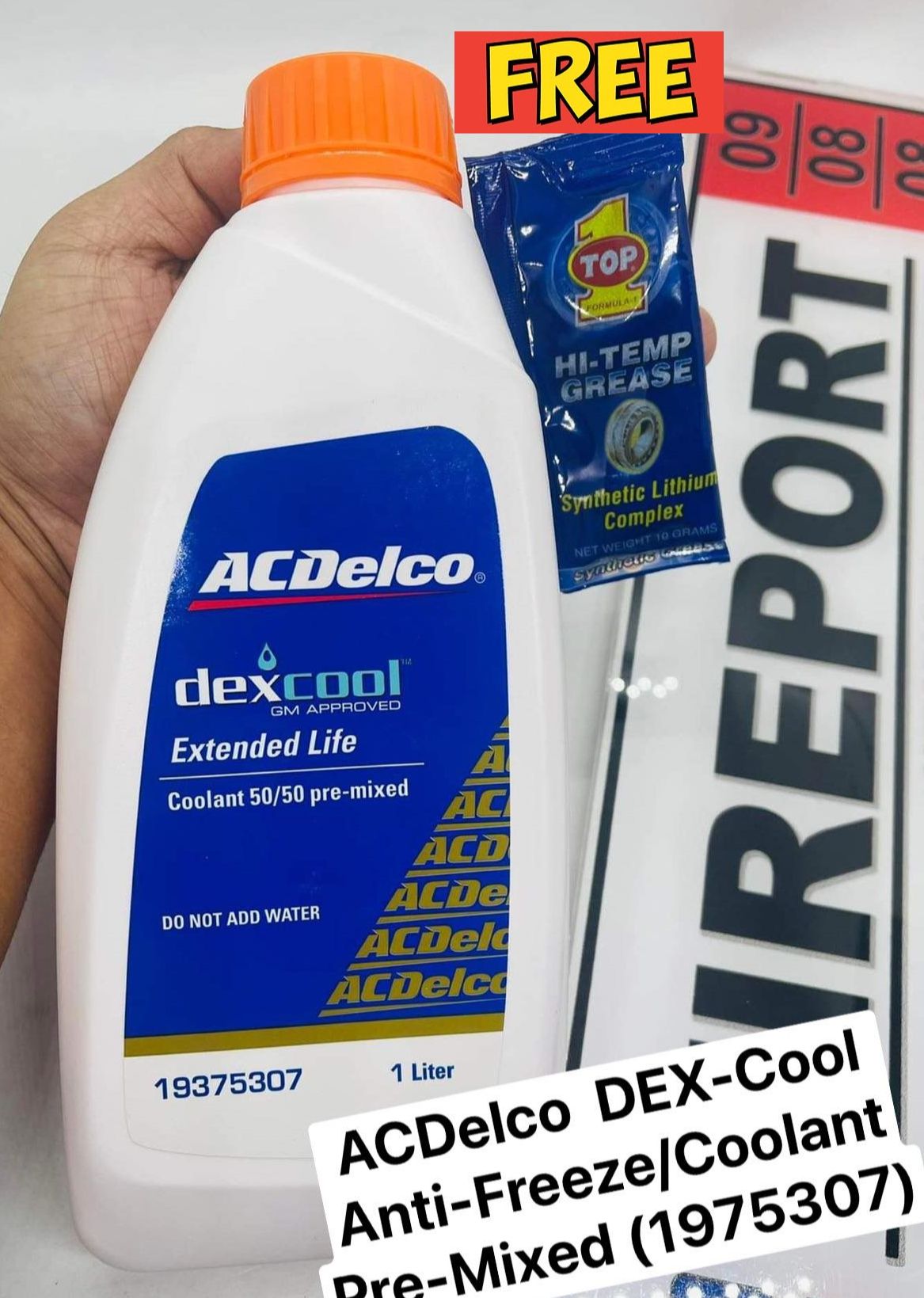 ACDelco DEXCOOL AntiFreeze/Coolant 1L PreDiluted 50/50 dexcool