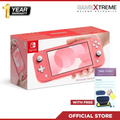 Nintendo Switch Lite Coral Pink with Free Mikiman Hard Shell Carrying Case for NS Lite