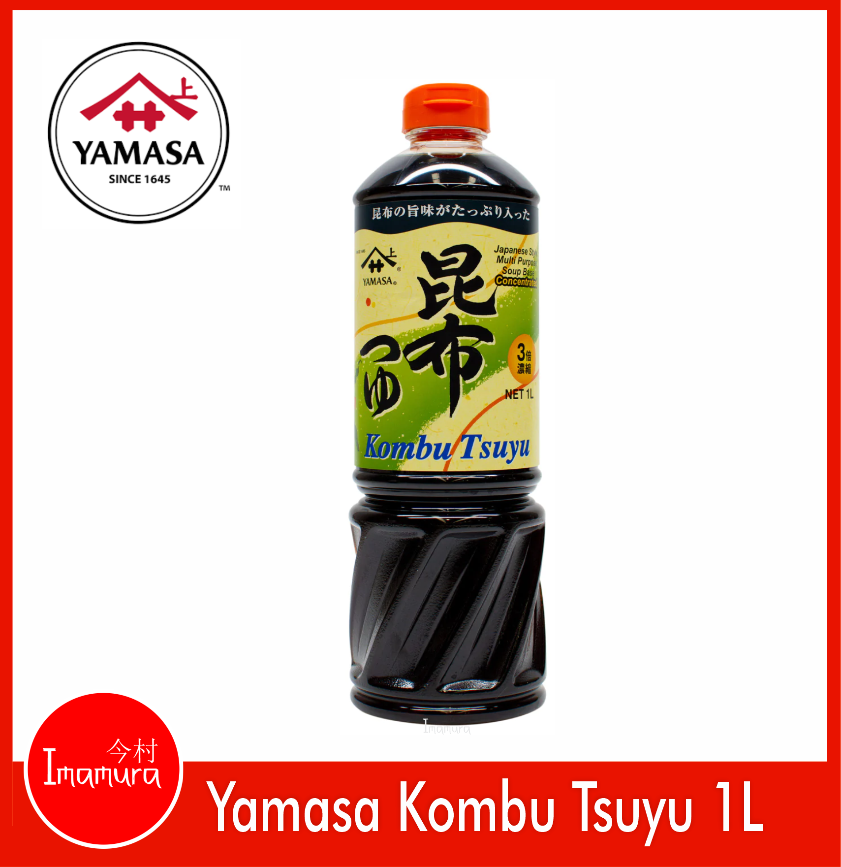 Yamasa Kombu Tsuyu/Tempura/Sukiyaki/Soba/Somen Sauce 330ml/500ml/1L