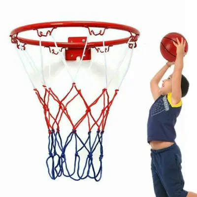 SNSQDYW0010 Child Game Metal 32cm 4 Rim Hanging Goal Basketball Hoop Wall Mounted Ball Stand
