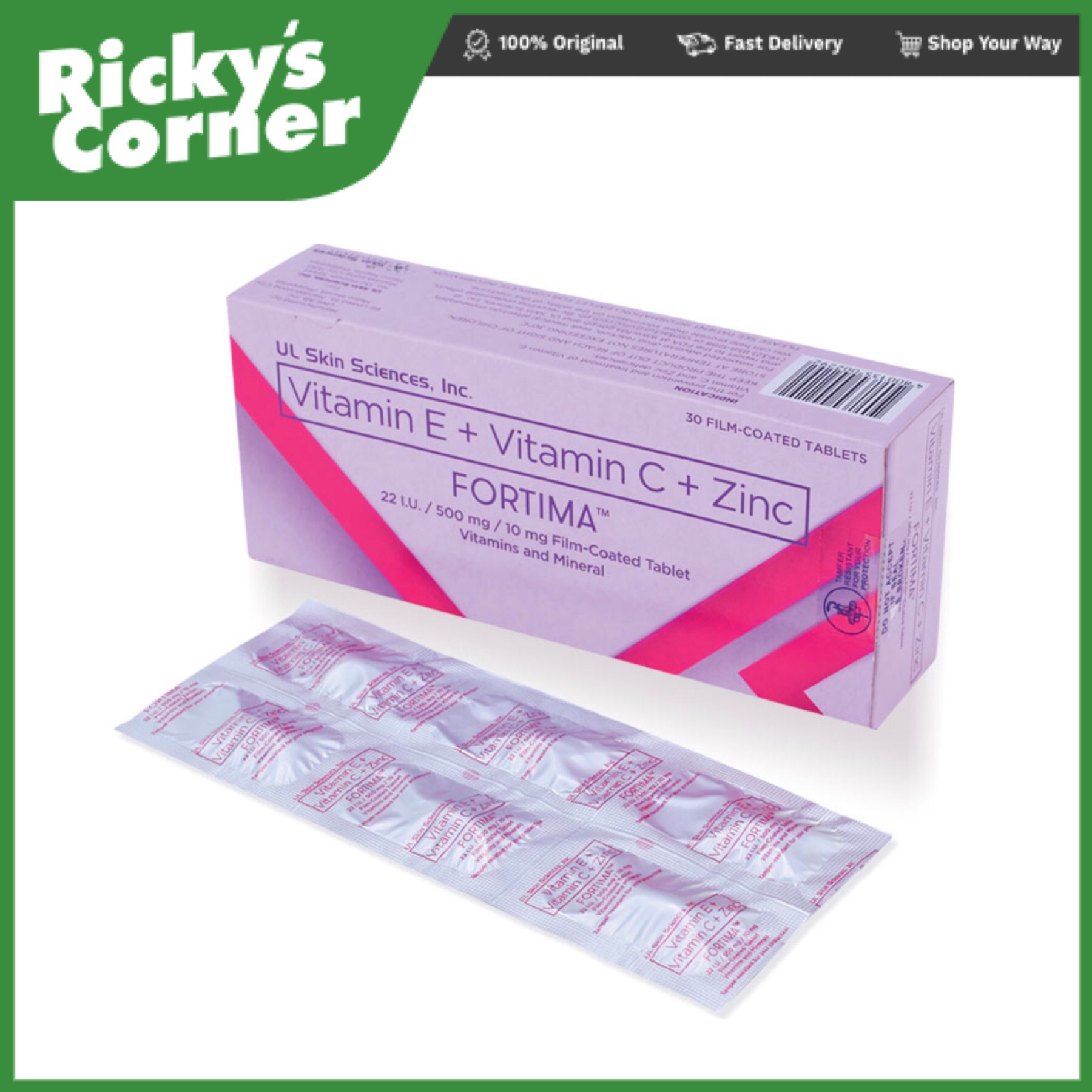 Fortima vitamin e + vitamin c + zinc 30 tablets Lazada PH