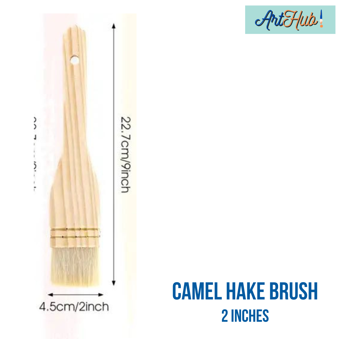 ART HUB CAMEL BRUSH inch inches with Long Handle (Painting, Paint  Brushes, Soft Bristles, Natural Fiber, Art)