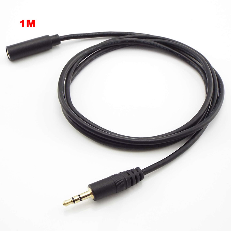 3 Pole Audio Male to Female AUX Jack Extension 3.5mm Stereo Cable Cord ...