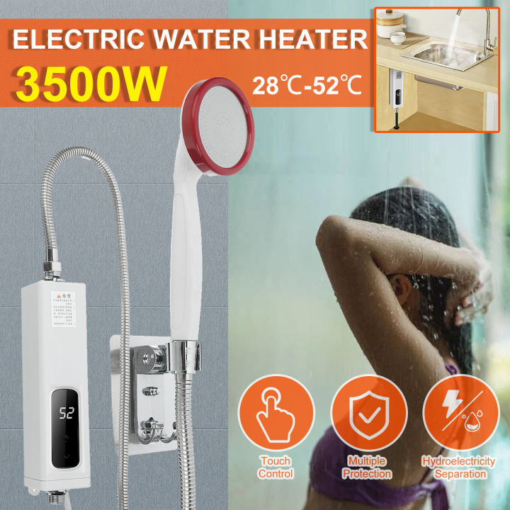 3500W 220V LED Instant Electric Water Heater Hot Instantaneous Shower