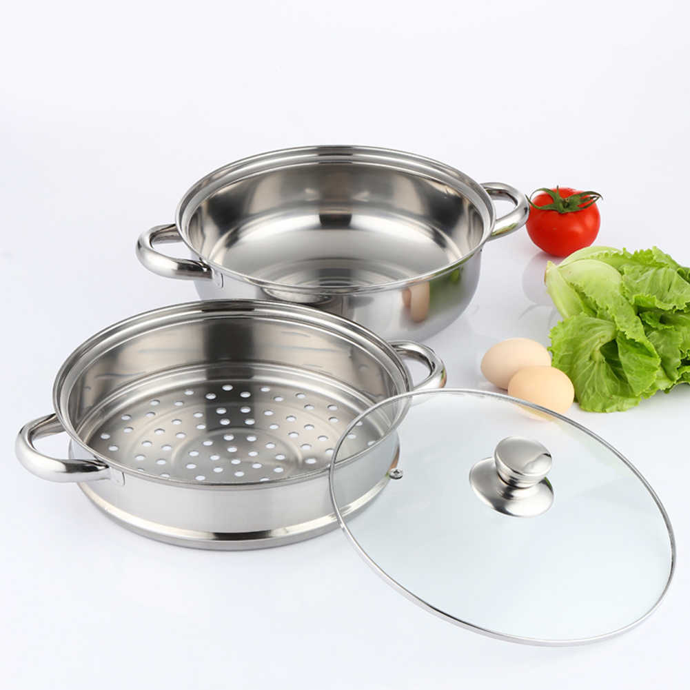 Double layer Stainless Steel Stack and Steam Pot Set - and Lid