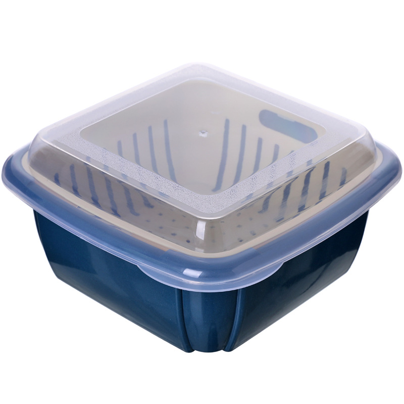 Novelty Dual-layer Food Storage Container with Strainer and Lid ...