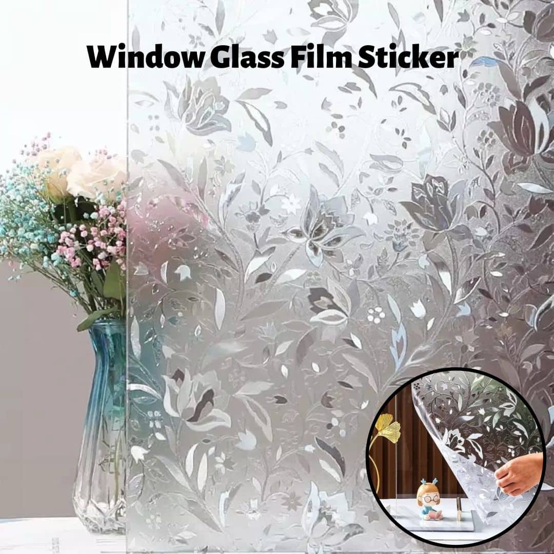 Window Film Sticker Privacy Decorative Glass Film DIY Adhesive Free