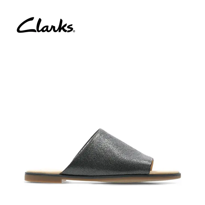 clarks silver flat sandals