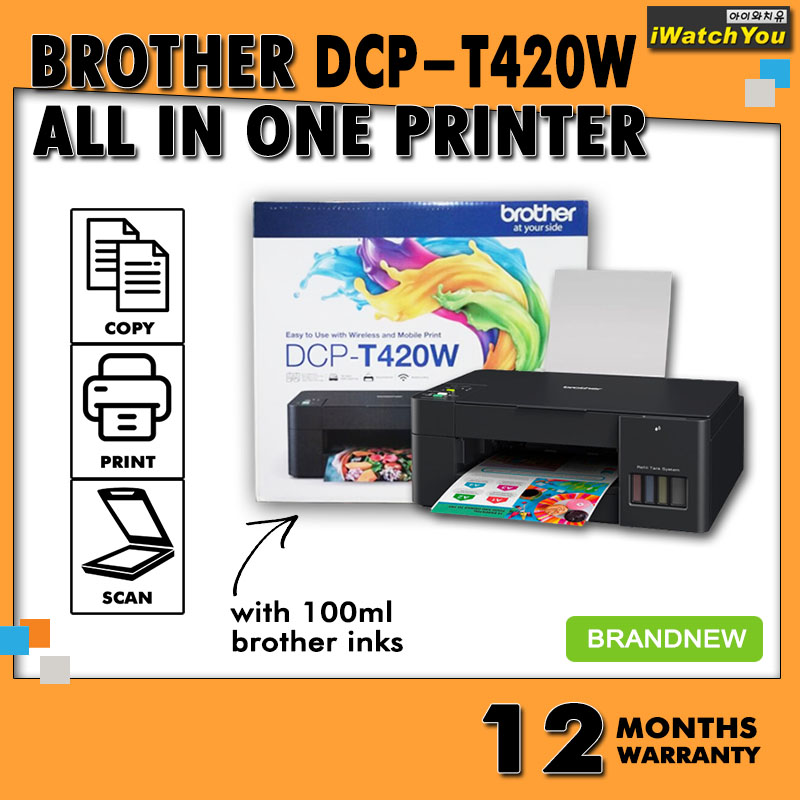 All in One Printer / Brother Brand / DCPT420W / Inkjet / Scan, Print, Copy / 12 Months Warranty
