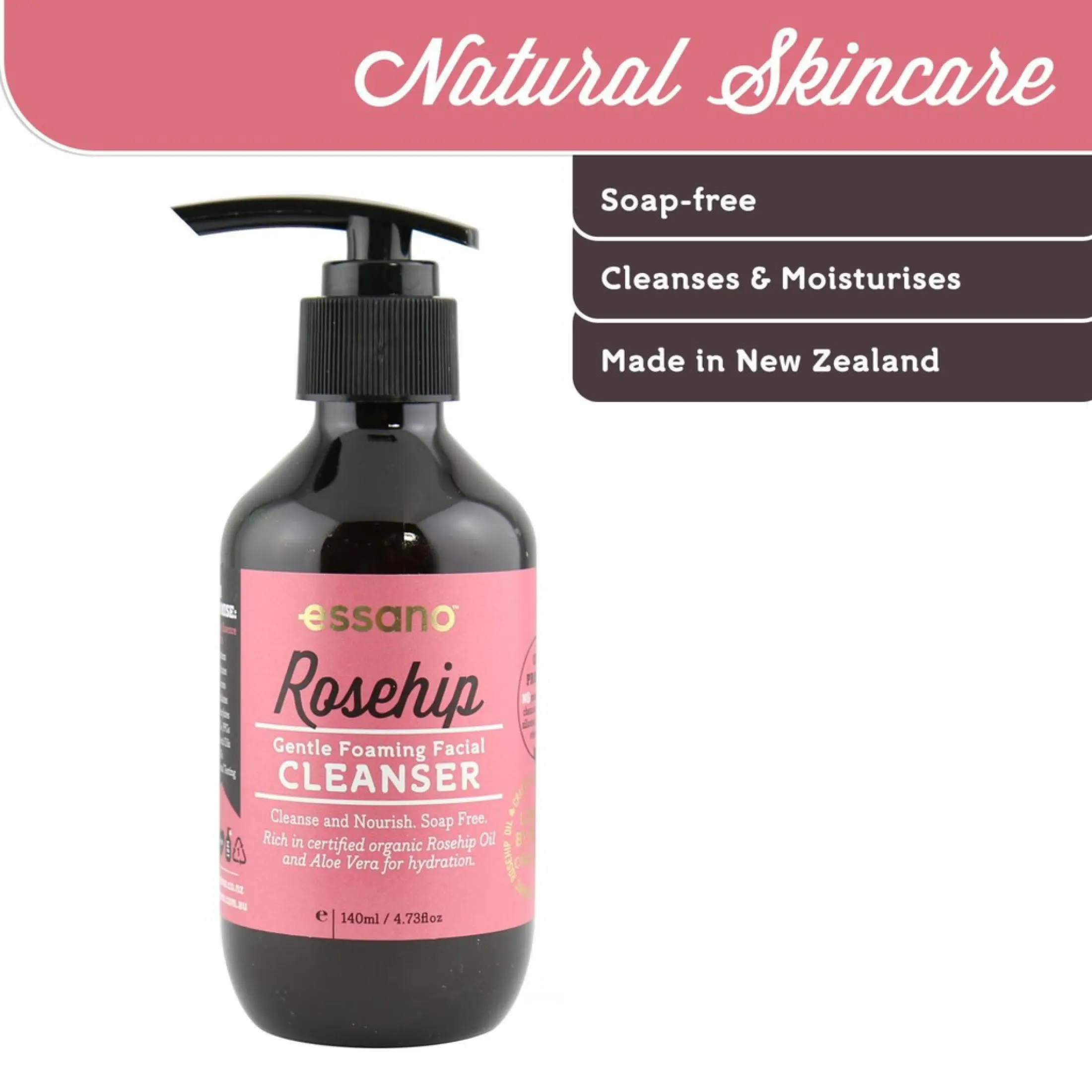 essano rosehip gentle foaming facial cleanser