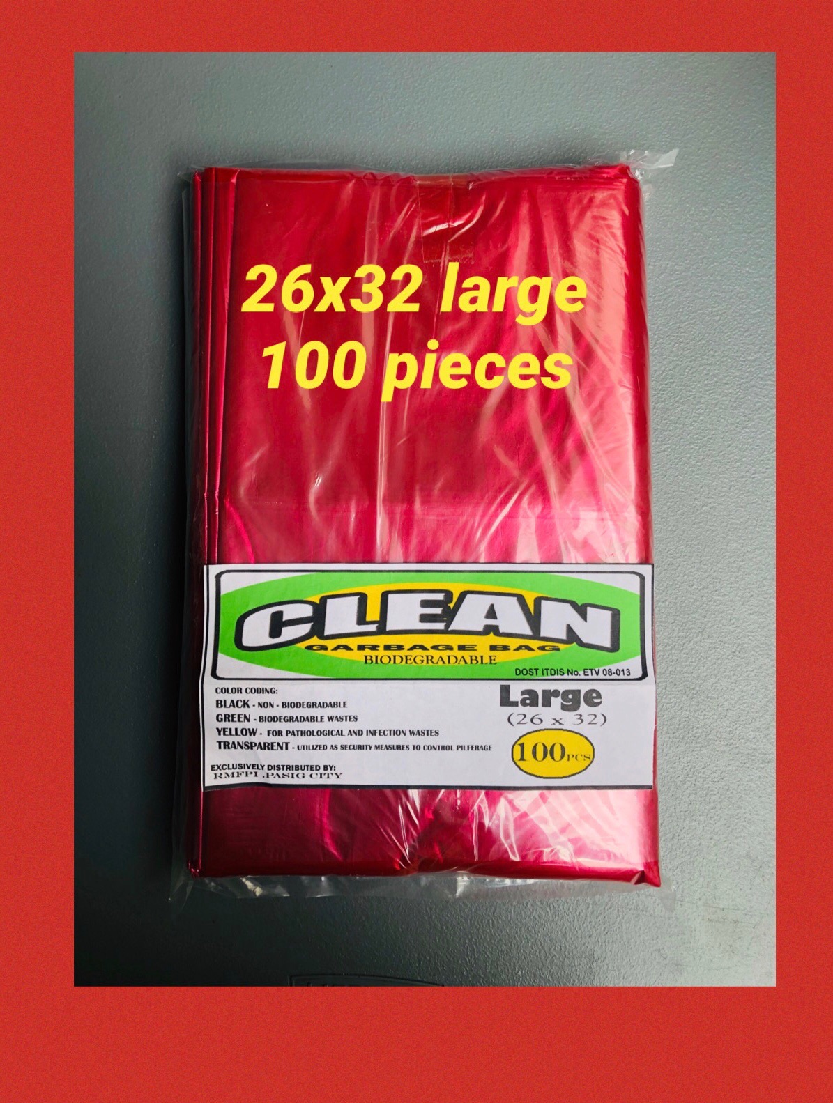 large red garbage bags