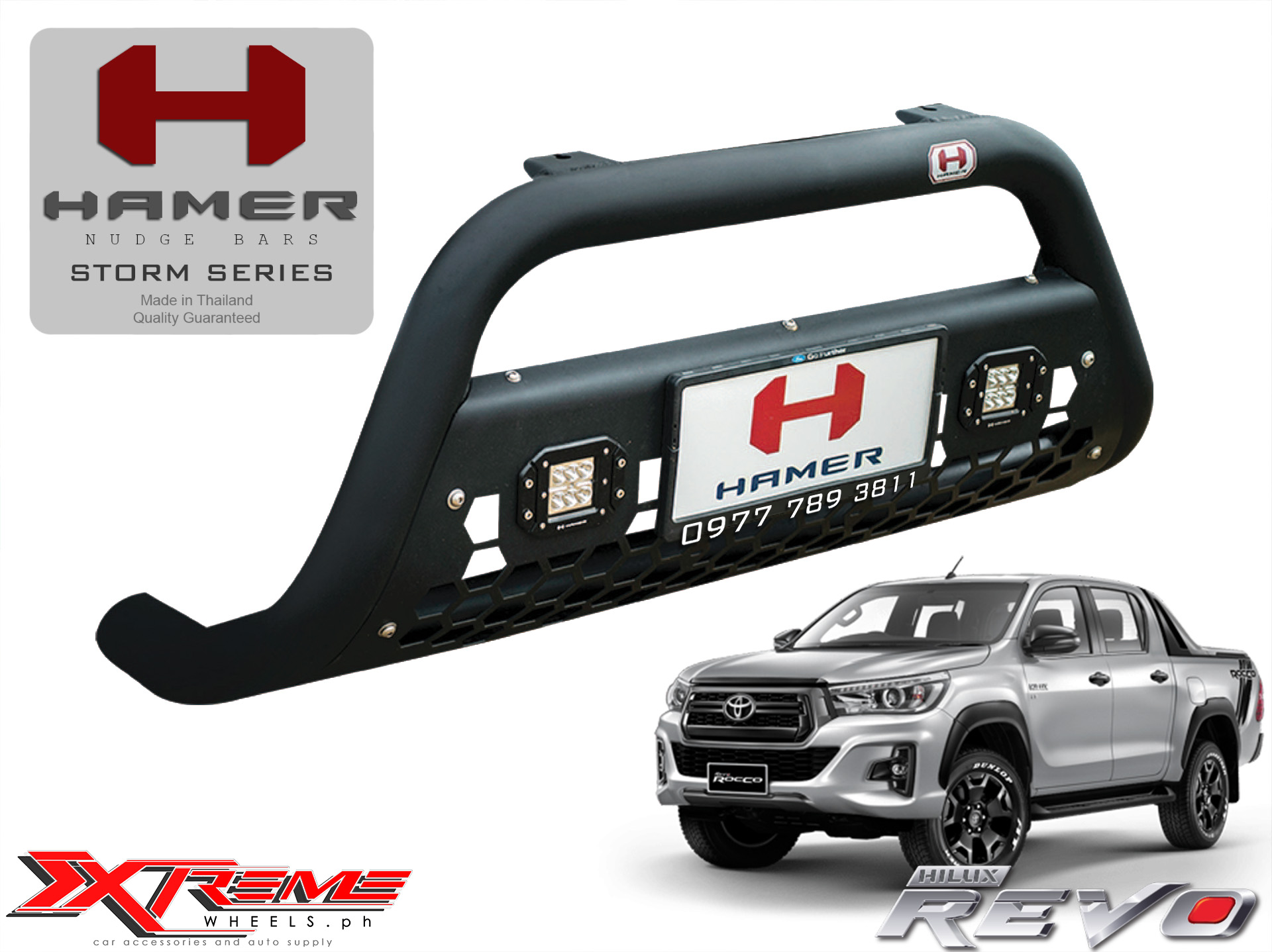 Custom Iron Bull Bar Rear Bumper Protector For Hilux Revo Body Kit ...