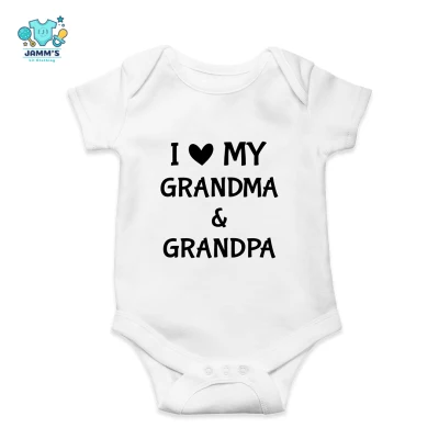 Onesies for Baby - I love my Grandma & Grandpa - 100% Cotton