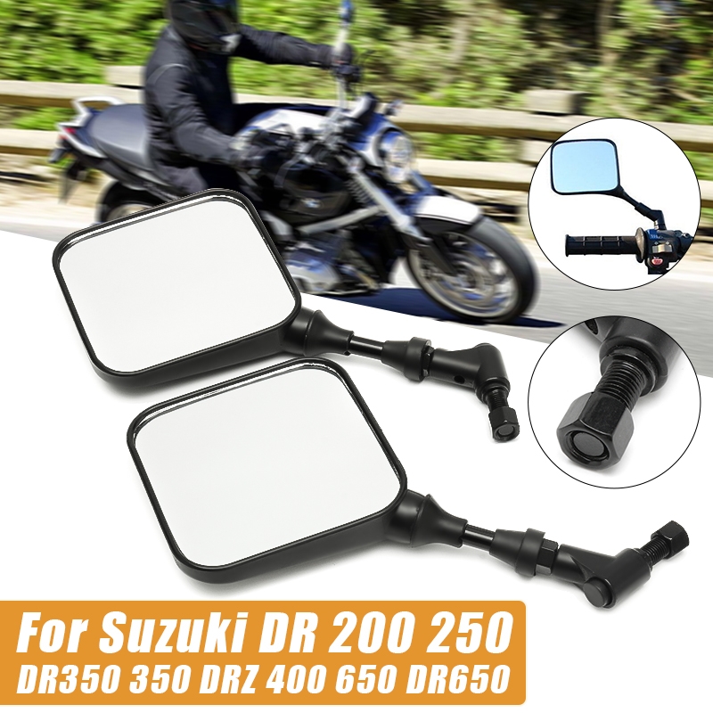 1 Pair 10mm Square Motorcycle Mirrors Rearview Side Mirrors For Suzuki