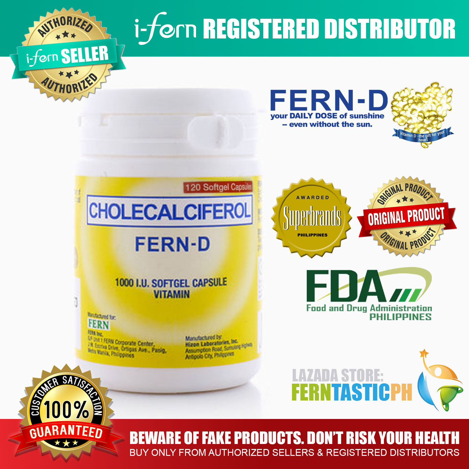 FERN-D Vitamin D Supplement (120 Softgel Capsules) by iFern | Lazada PH