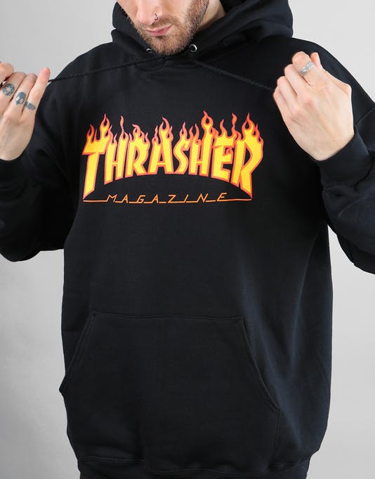 Thrasher Flame Logo Black Hoodie Online, 52% OFF 