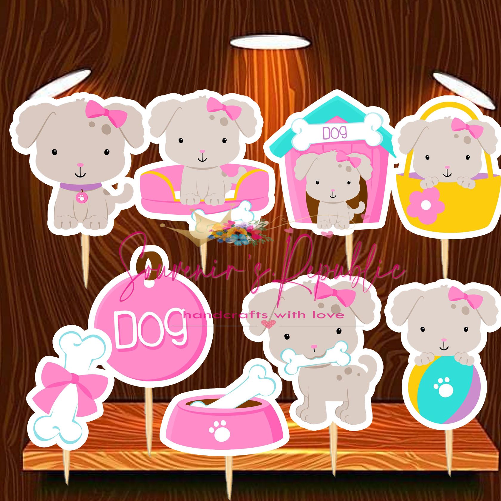Barkday Pink Girl Dog Cupcake Toppers 24 pcs | Lazada PH