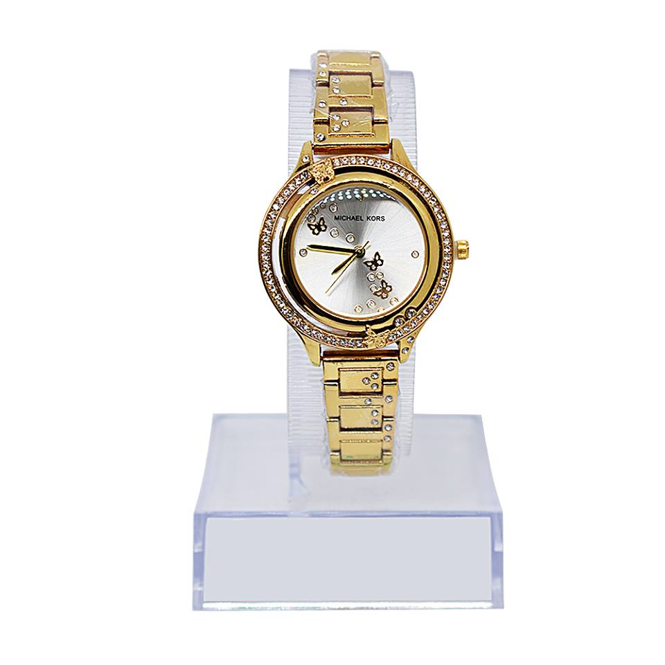 Michael Kors MK Butterfly & Crystals Silver Dial Gold Plated Stainless  Steel Watch for Women | Lazada PH
