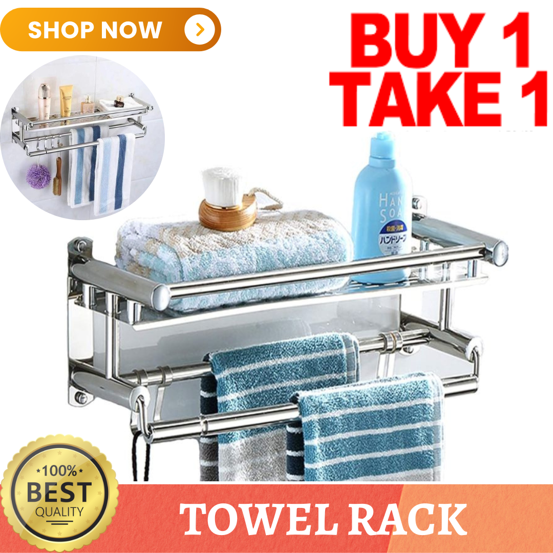 jass BUY 1 TAKE 1 1 Layer Bathroom Rack / Bathroom Rack Organizer / Bathroom Tower Rack / Towel
