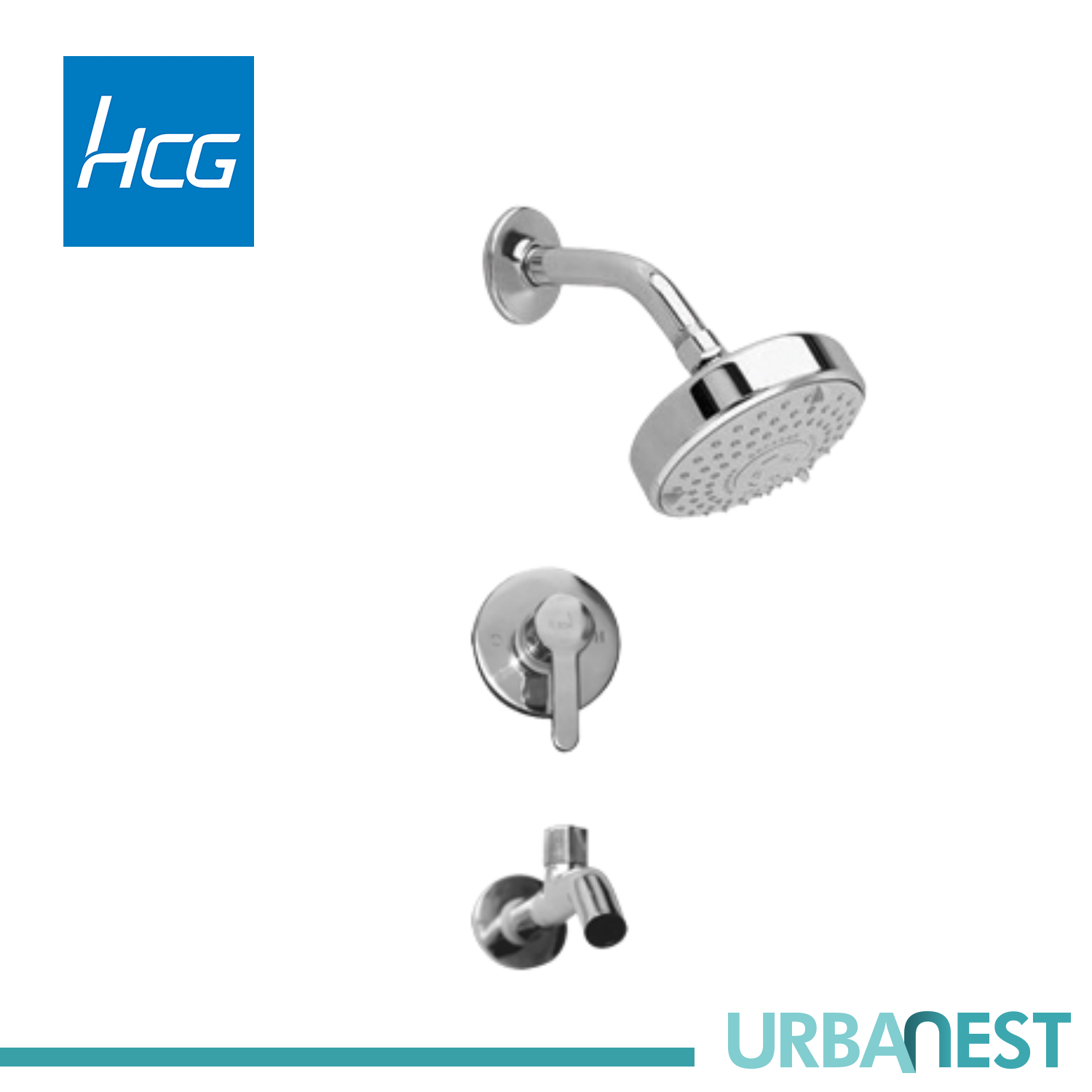 HCG Concealed Ceiling Shower Set Everglades BF3214PX NC. All Brass Body
