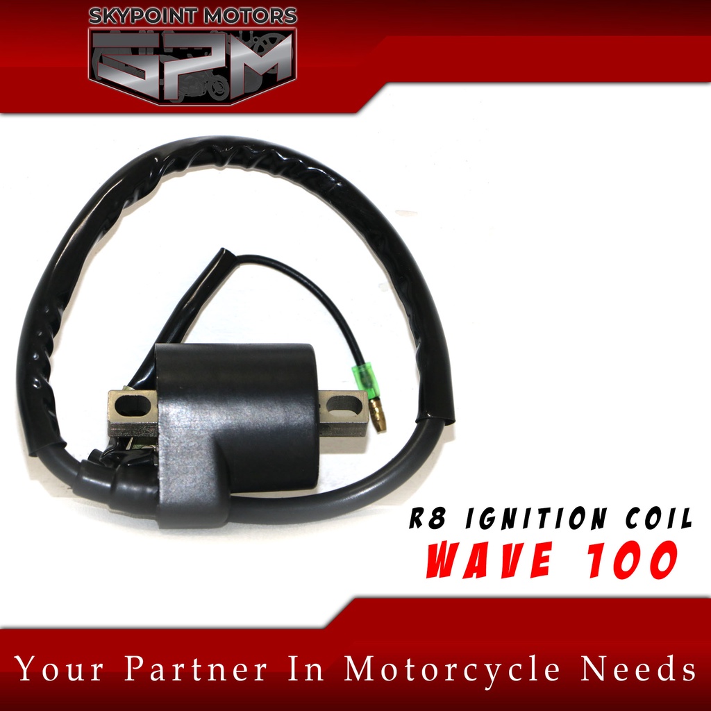 【READY STOCK】 ♜R8 MOTORCYCLE IGNITION COIL FOR HONDA WAVE 100 MADE IN