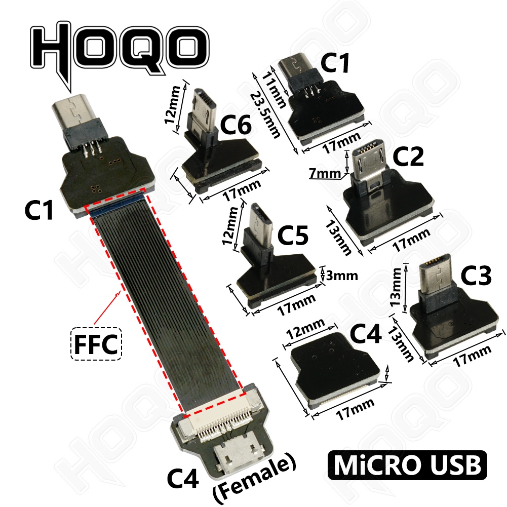 Ffc Mini Micro Usb Extension Type C Ribbon Cable 90 Fpv Slim Flat Soft Flexible Fpc Charge Fpv 4169