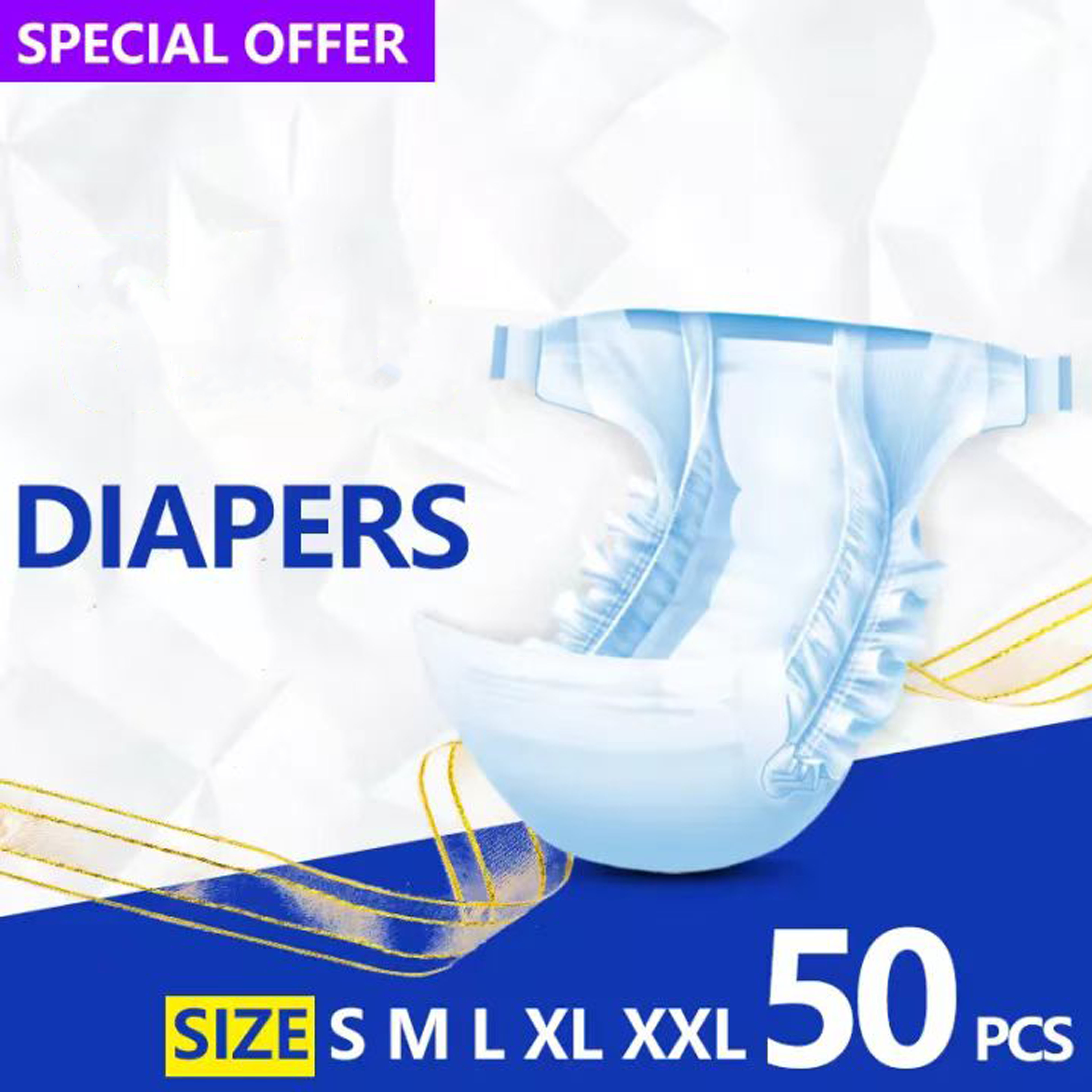 BABY DIAPER 50pcs！ diaper large on sale Magic Tape and Pullups/Pants