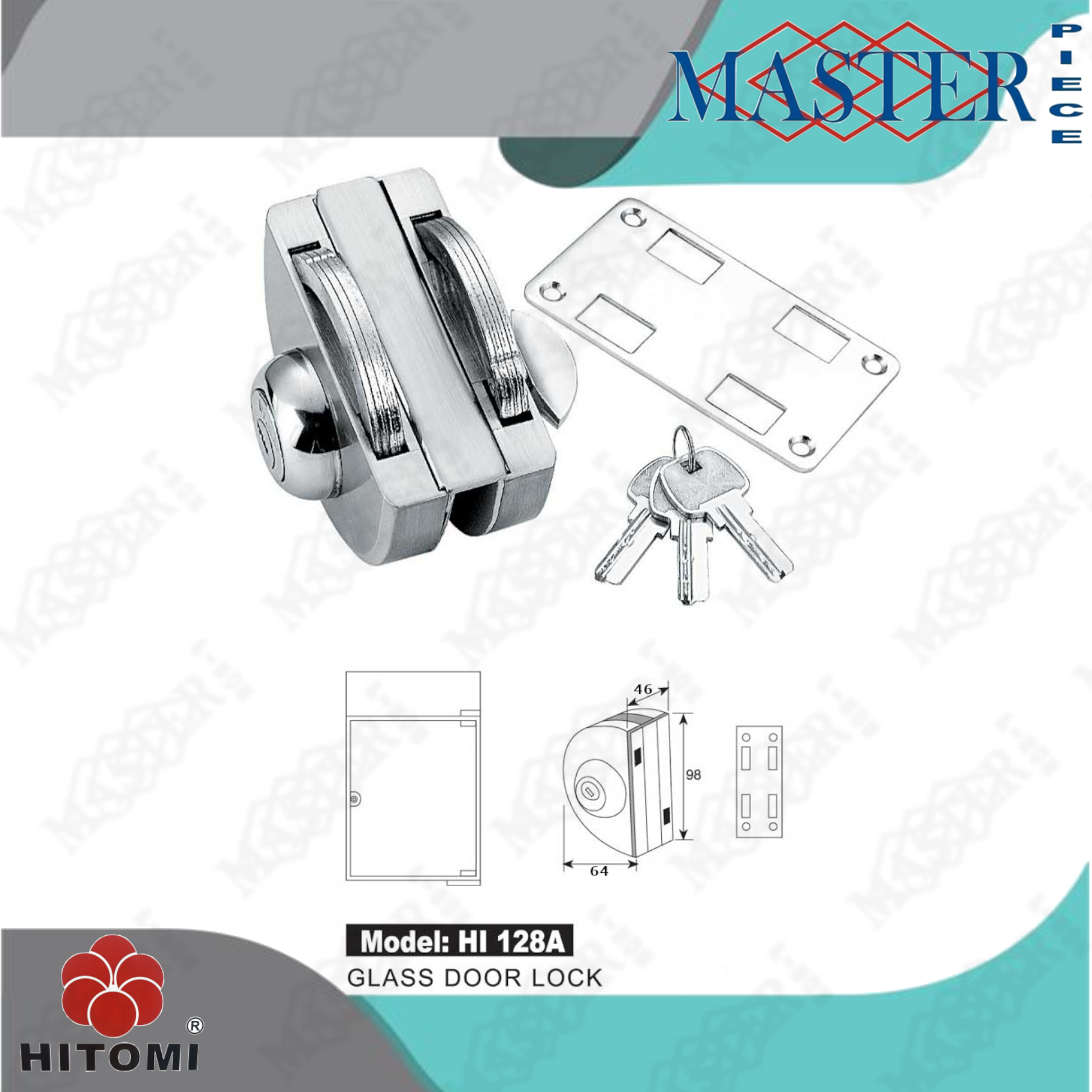 (1SET) HITOMI Swing Glass Door Lock Single Key SUS304 Lazada PH