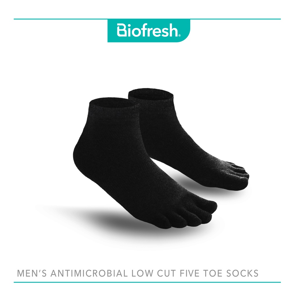 Biofresh Men's Antimicrobial Five Toe Low Cut Sports Socks 1 pair RMTS3 ...