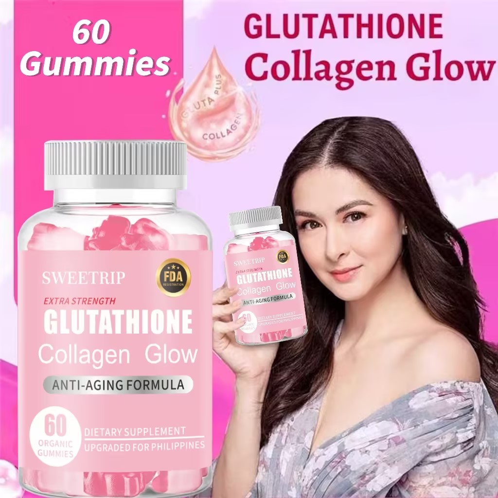 SWEETRIP Glutathione Collagen Gummy Whitening AntiAging Skin Glow Collagen Vitamins beauty