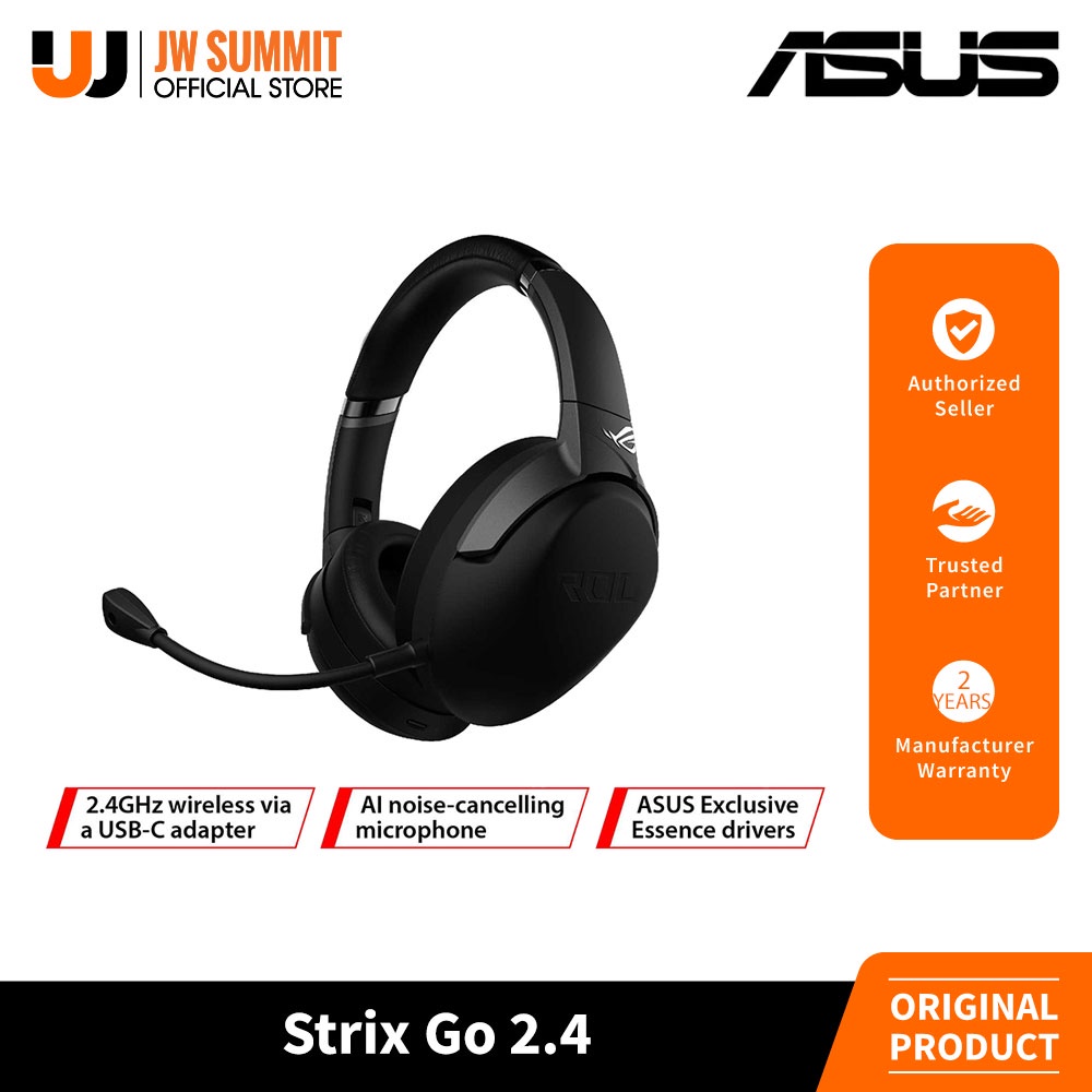 ASUS ROG Strix Go 2.4 Wireless Gaming Headset with USB-C 2.4 GHz Adapter